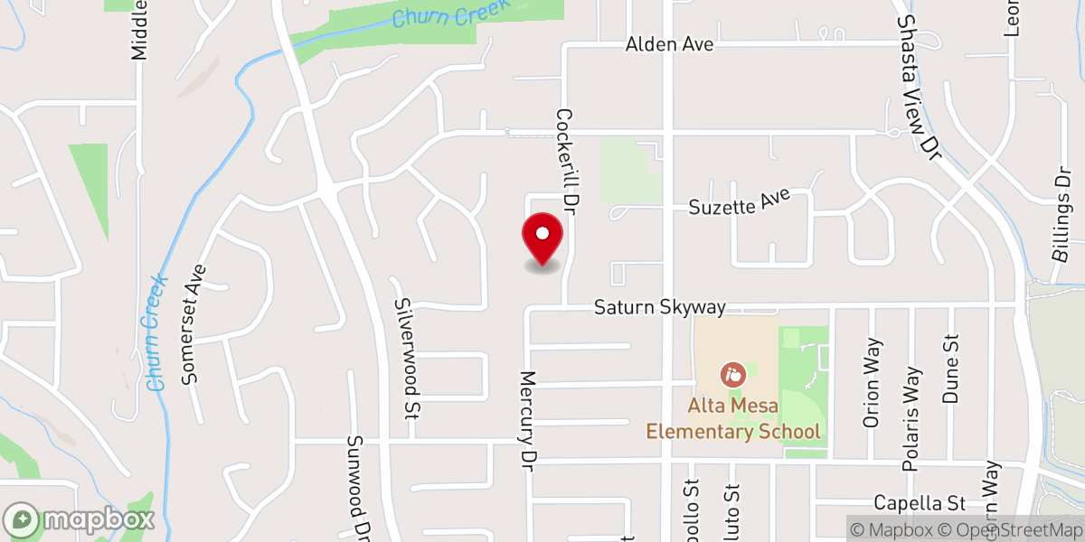 Map showing location of The Church in Redding