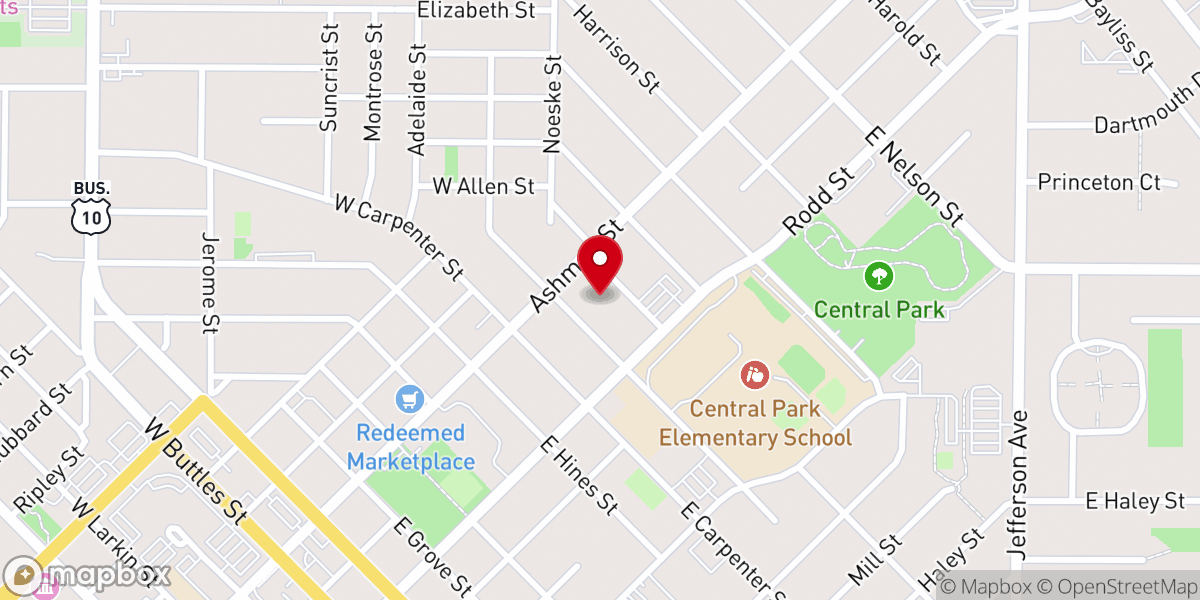 Map showing location of Memorial Presbyterian Church