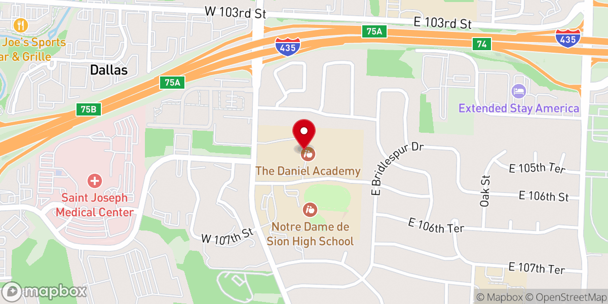 Map showing location of New Day Baptist Church