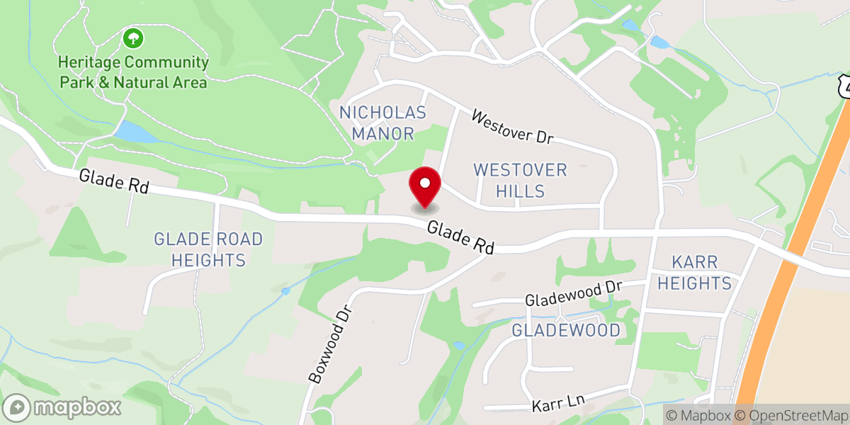 Map showing location of Glade Church