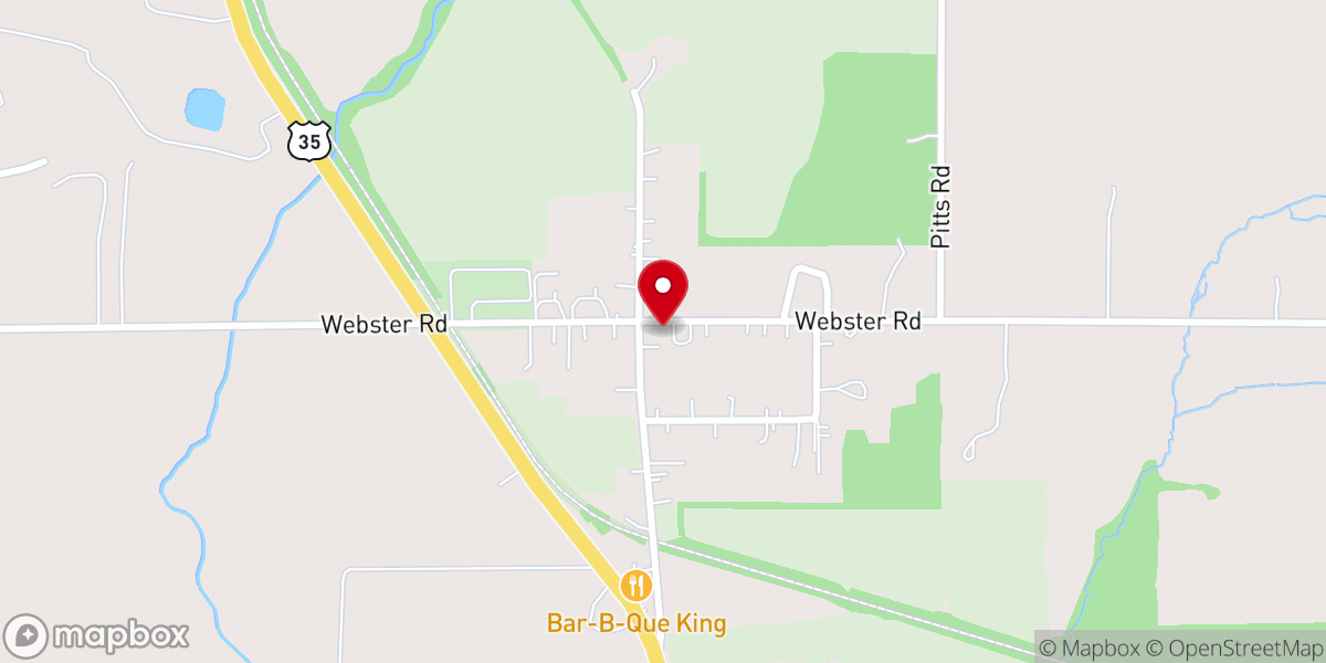 Map showing location of Webster United Methodist Church