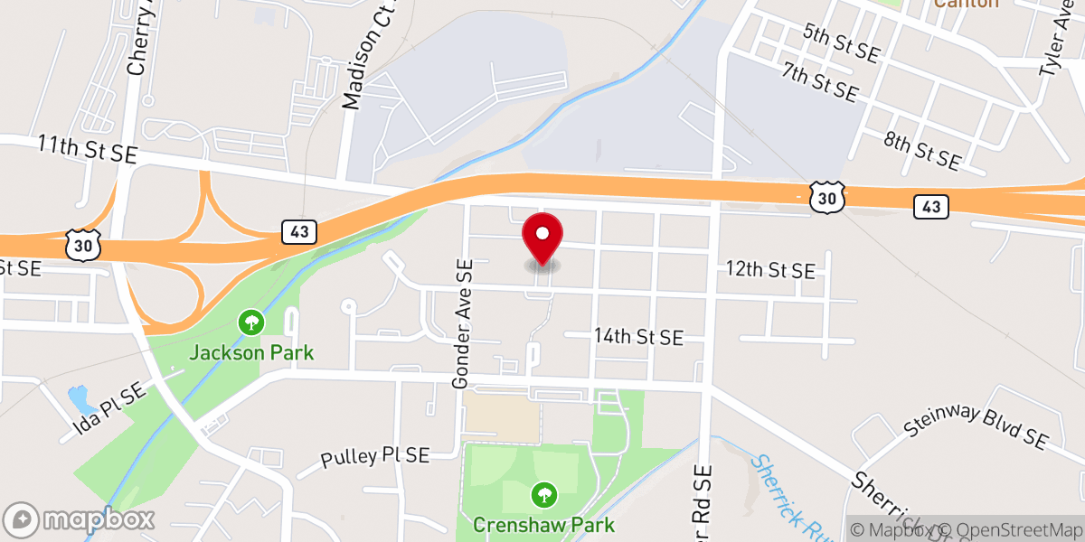 Map showing location of Mt. Olive Baptist Church