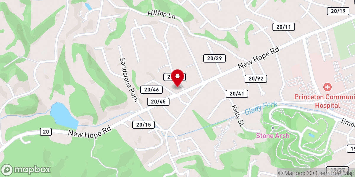 Map showing location of Emmanuel Baptist Church