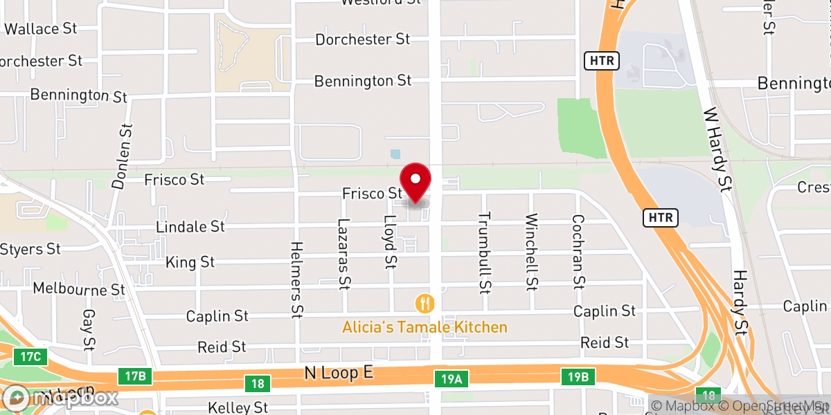 Map showing location of Seven Mile Road Houston