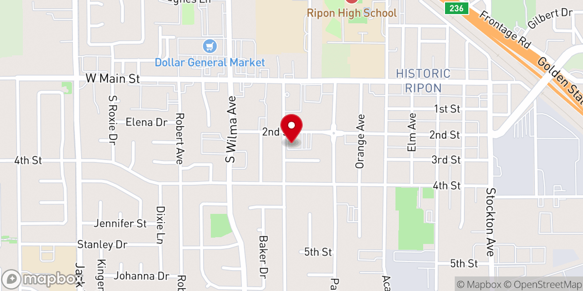 Map showing location of Calvary Reformed Church