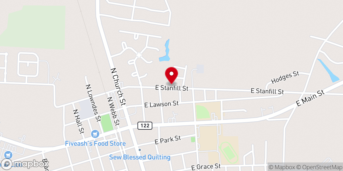 Map showing location of Hahira Church of God