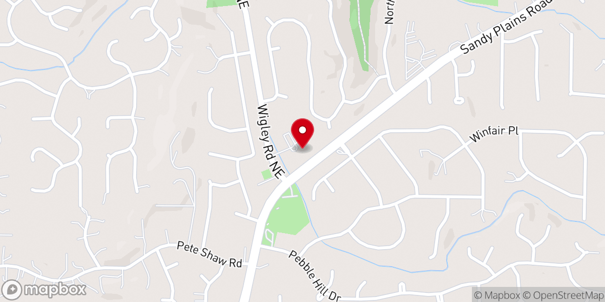 Map showing location of Hope Presbyterian Church