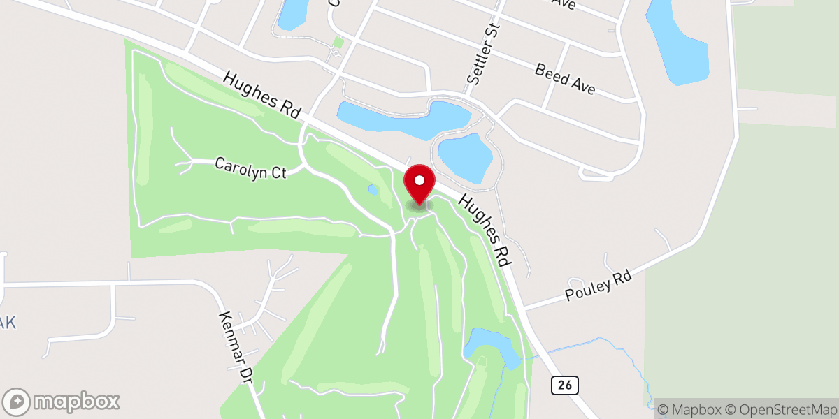 Map showing location of Hughes Creek Golf Course
