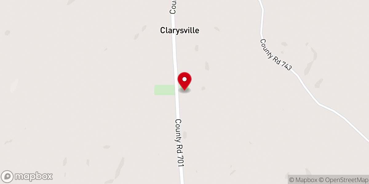 Map showing location of Fellowship Baptist Church