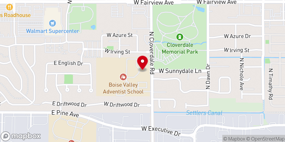 Map showing location of Seventh Day Adventist Church