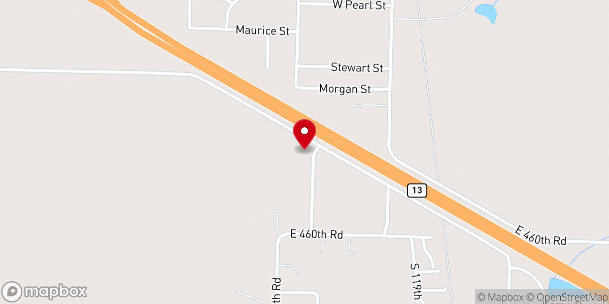 Map showing location of Highway 13 Church of Christ