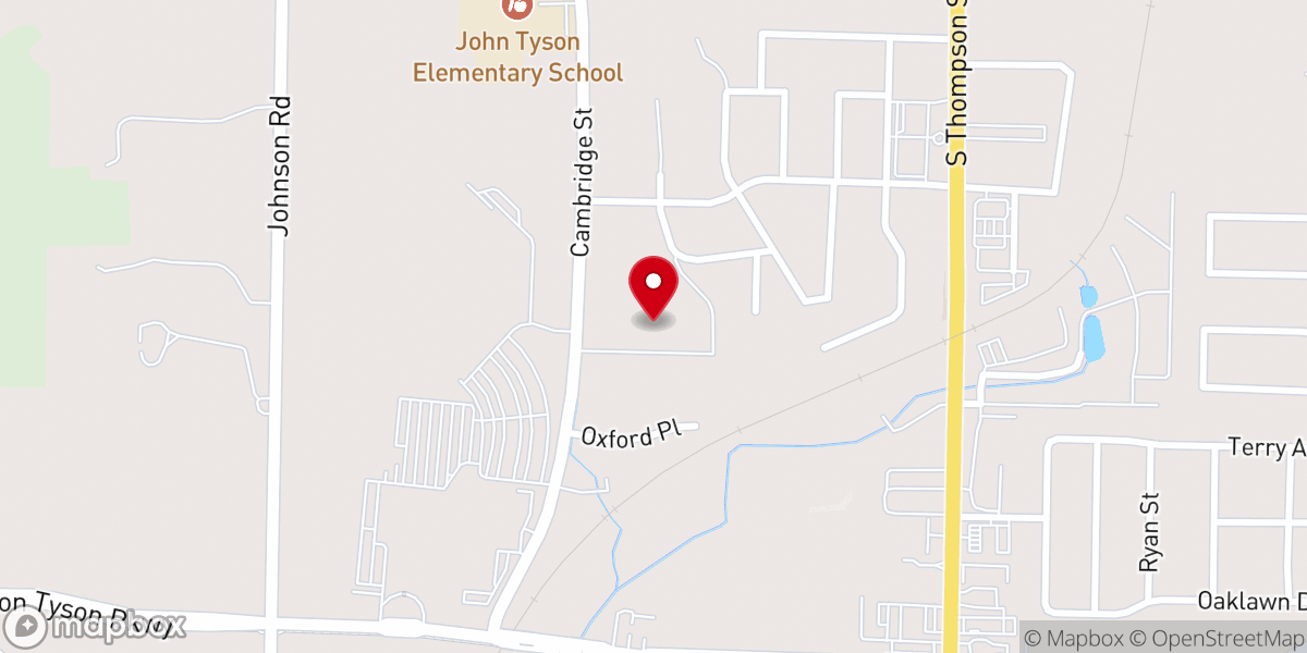 Map showing location of Temple Baptist Church