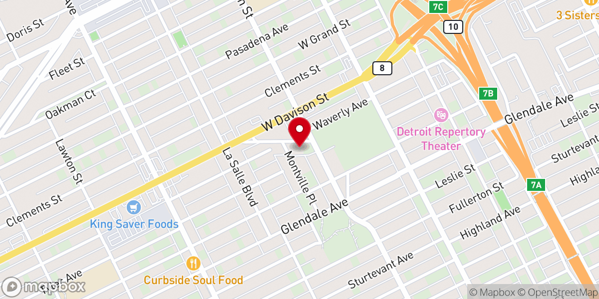 Map showing location of New Hope City Church of God in Christ