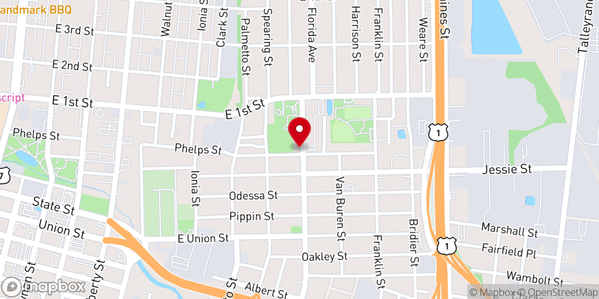Map showing location of Miracle Temple of Life Changing Minstries Inc