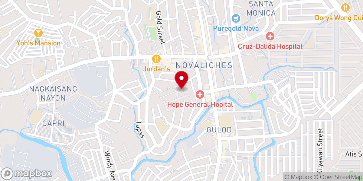 Map showing location of Novaliches Baptist Church