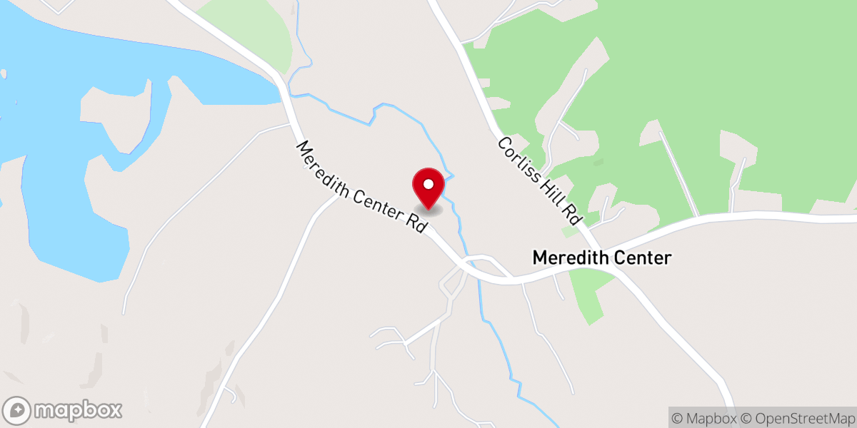 Map showing location of Meredith Center Freewill Baptist Church