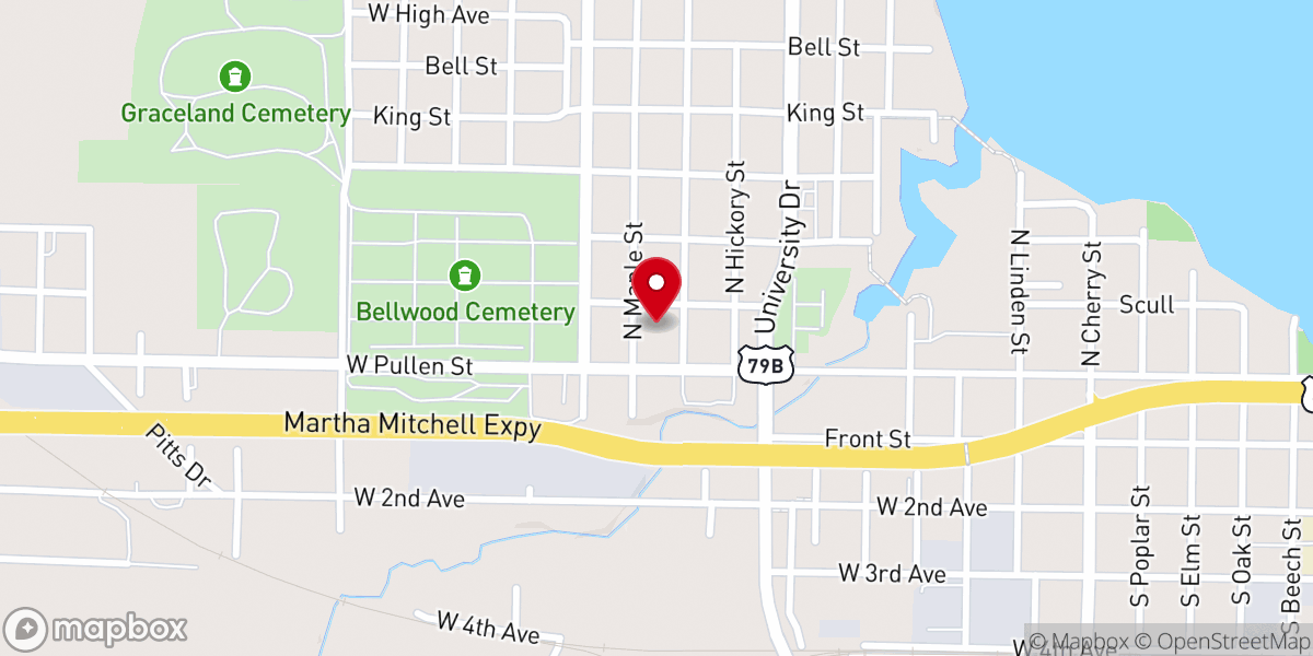 Map showing location of Damascus Missionary Baptist Church