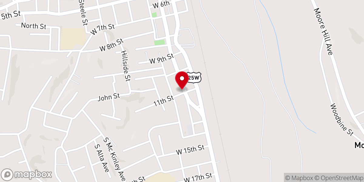 Map showing location of Trinity Methodist Church