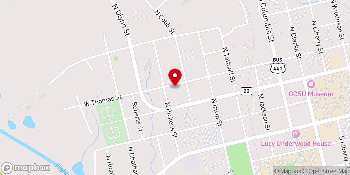 Map showing location of Lee's Chapel C.M.E. Church