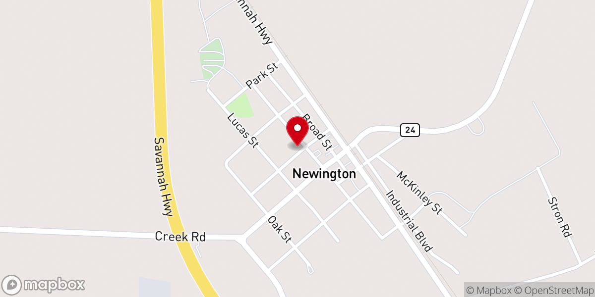 Map showing location of Newington Baptist Church