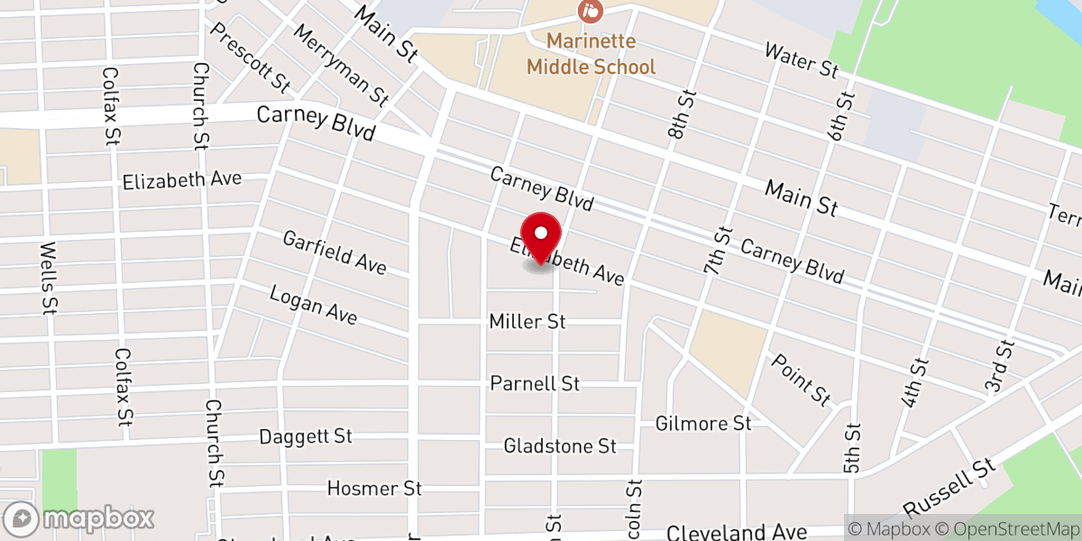 Map showing location of Twin City Baptist Church