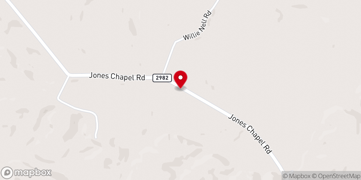 Map showing location of Jones Chapel United Methodist Church