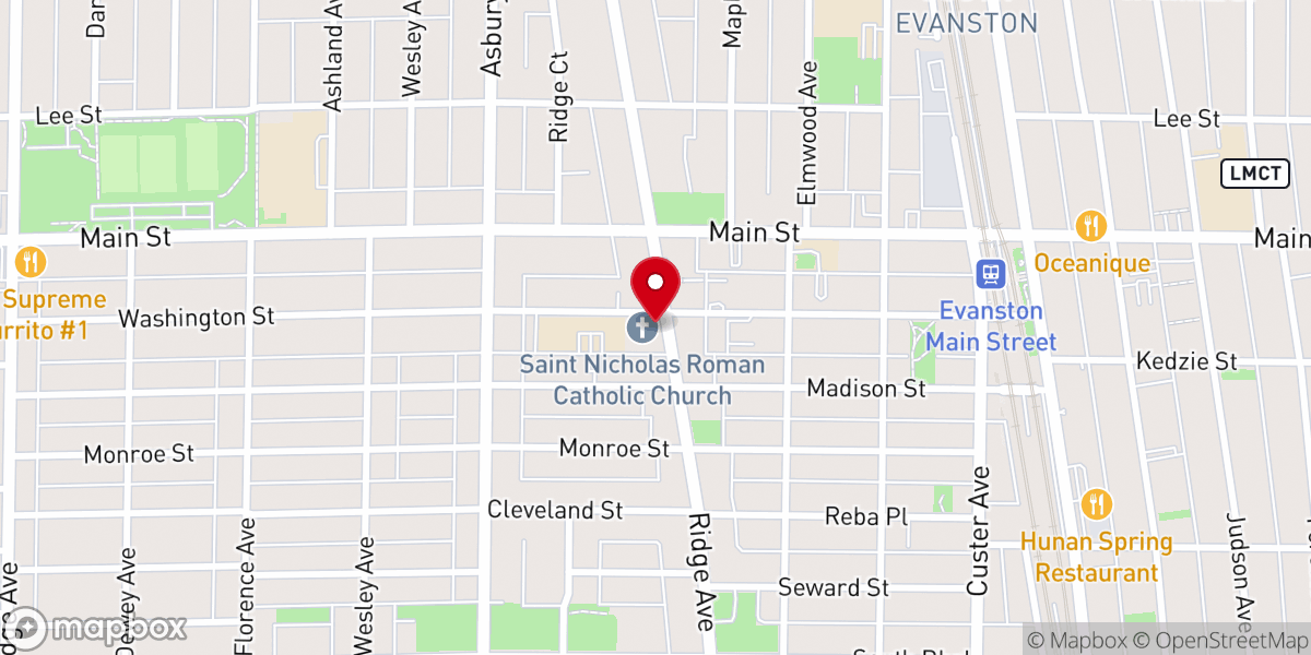 Map showing location of St. Nicholas Catholic Church (St. John XXIII Parish)