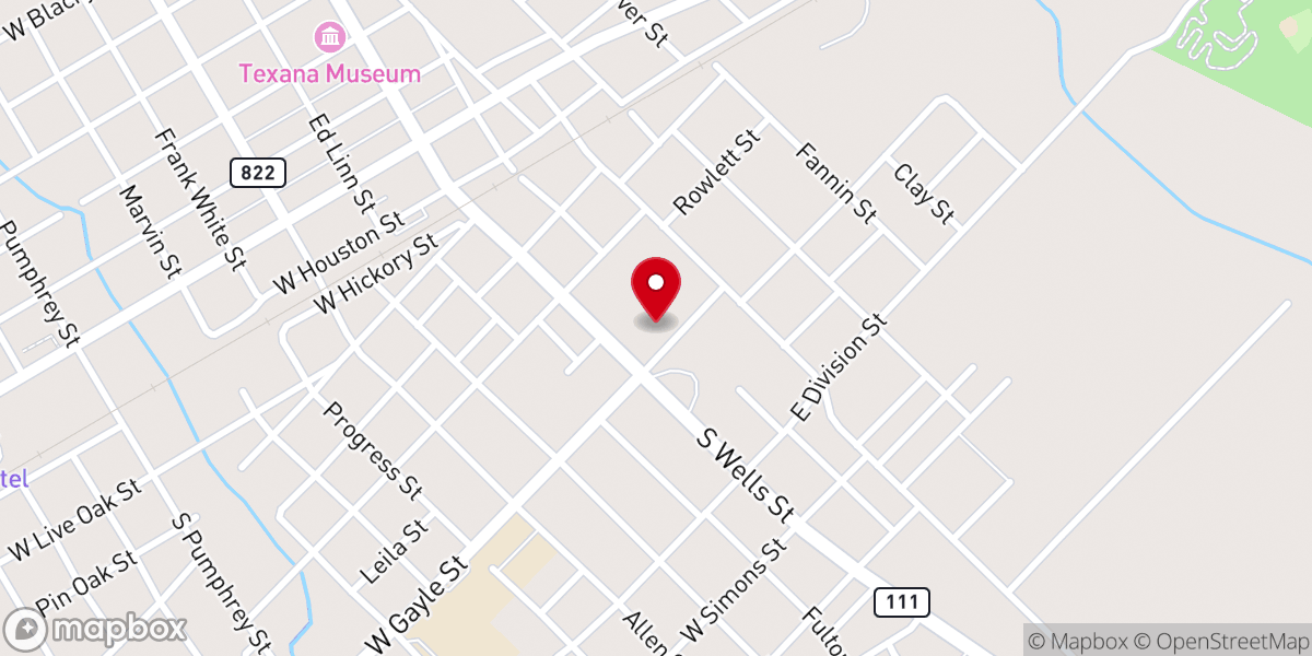 Map showing location of St. Paul Lutheran Church