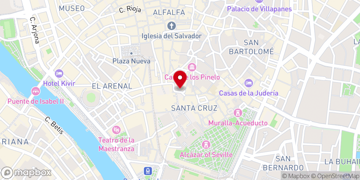 Map showing location of Palacio Arzobispal de Sevilla
