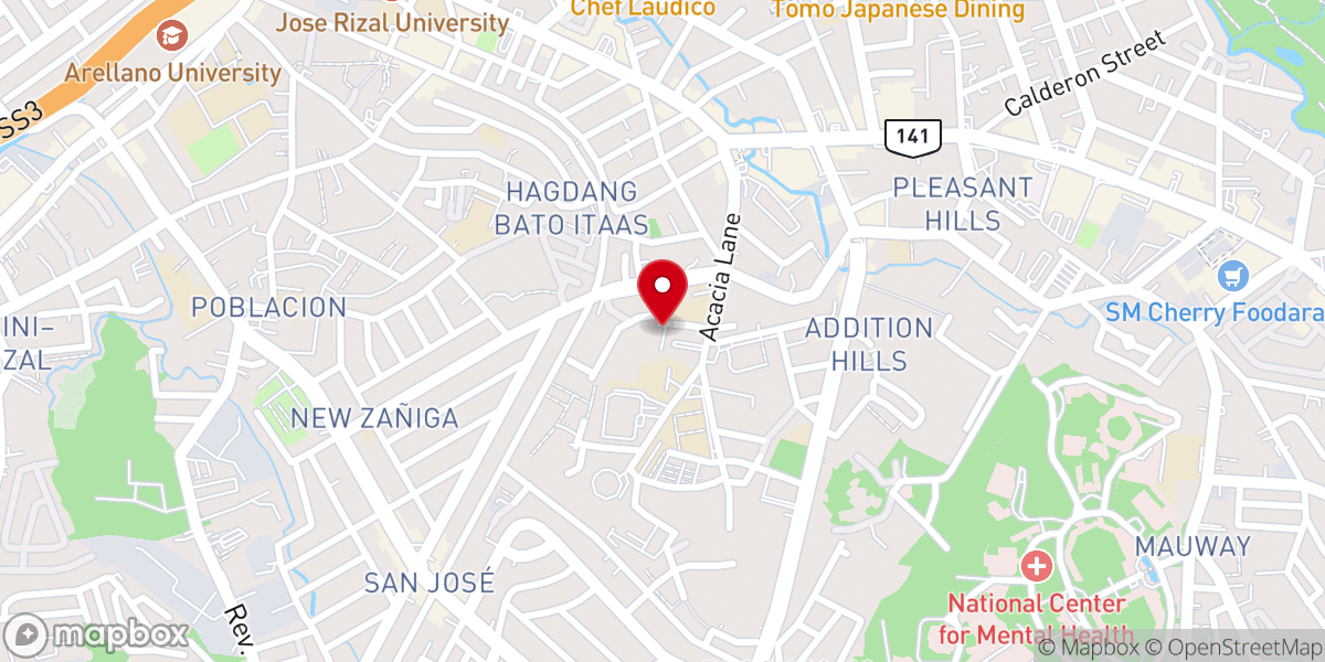 Map showing location of Sacred Heart of Jesus Parish Church - Brgy. Addition Hills, Mandaluyong City (Archdiocese of Manila)