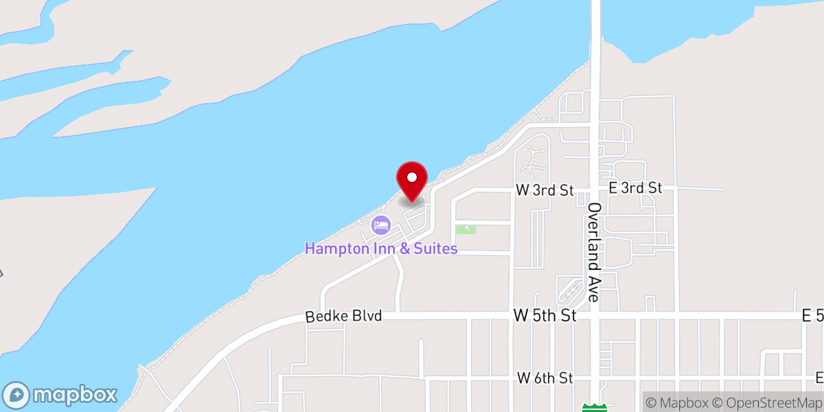 Map showing location of EdgeWater Dining and Spirits