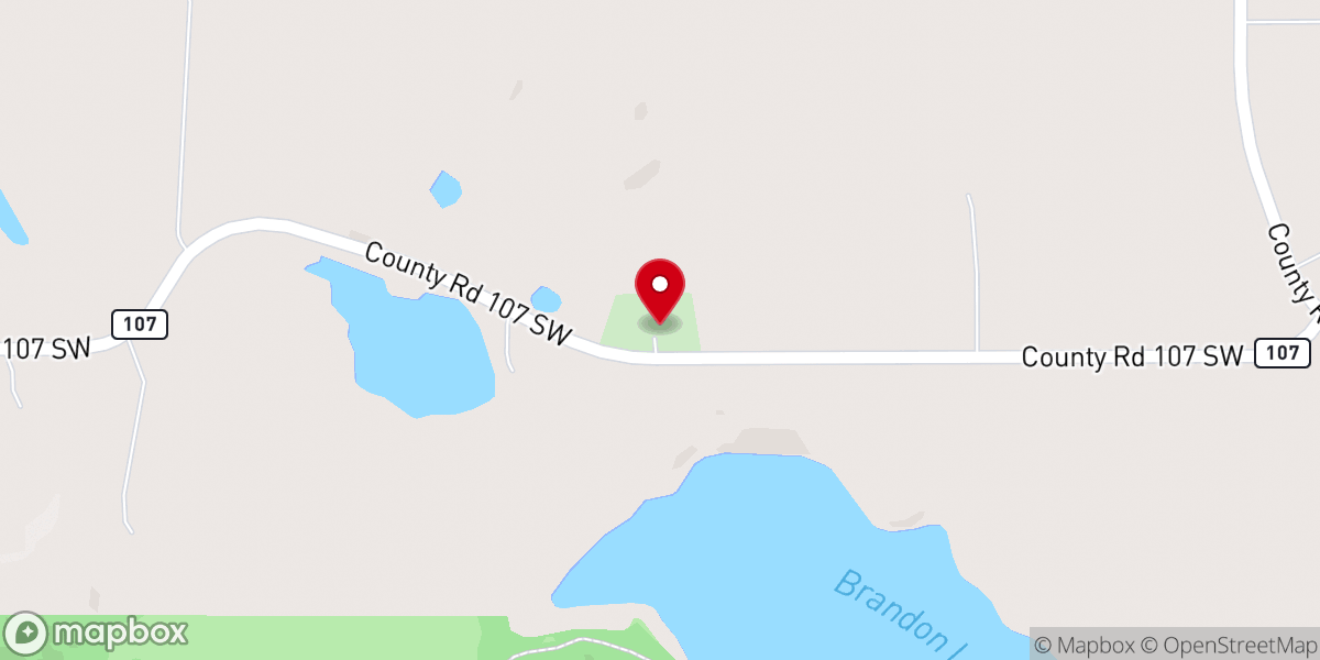 Map showing location of Holmes City Lake Finnish Apostolic Church