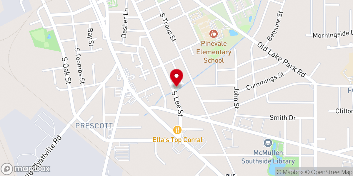 Map showing location of Gethsemane Holiness Church