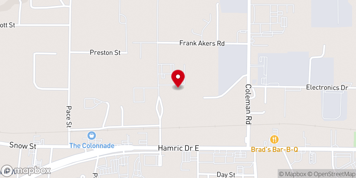 Map showing location of Primera Iglesia Pentecostal de Oxford