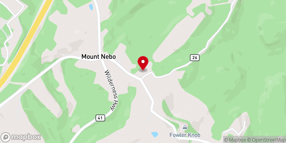 Map showing location of Fowler Knob Church