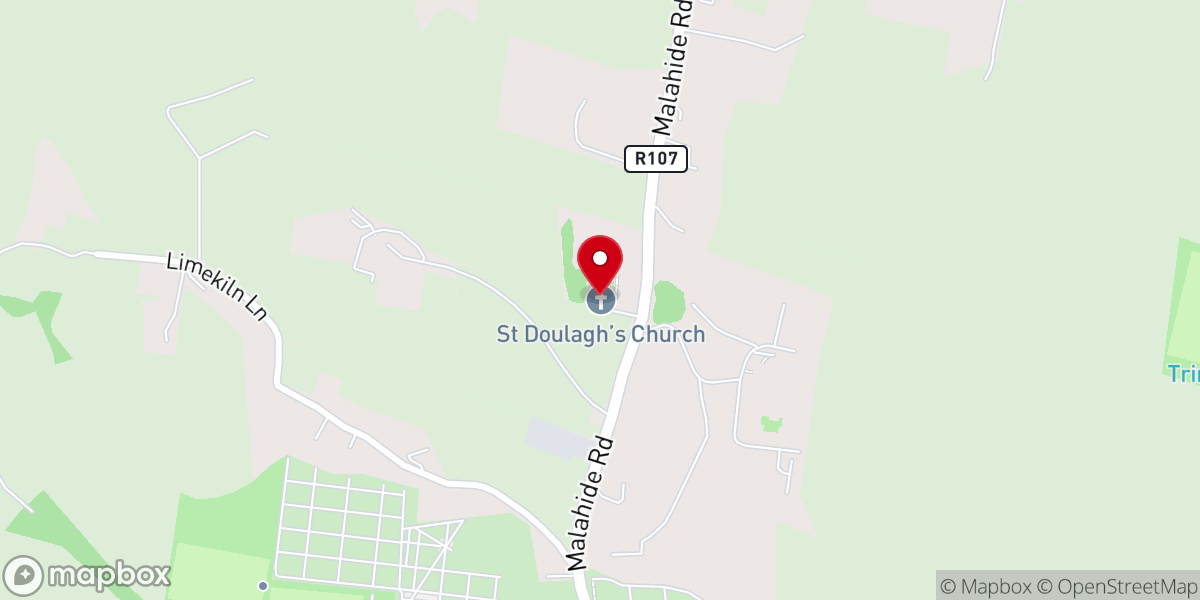 Map showing location of St Doulagh's Church