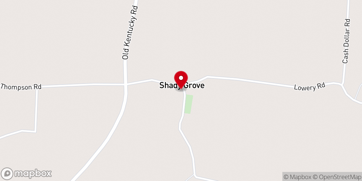 Map showing location of Shady Grove Methodist Church