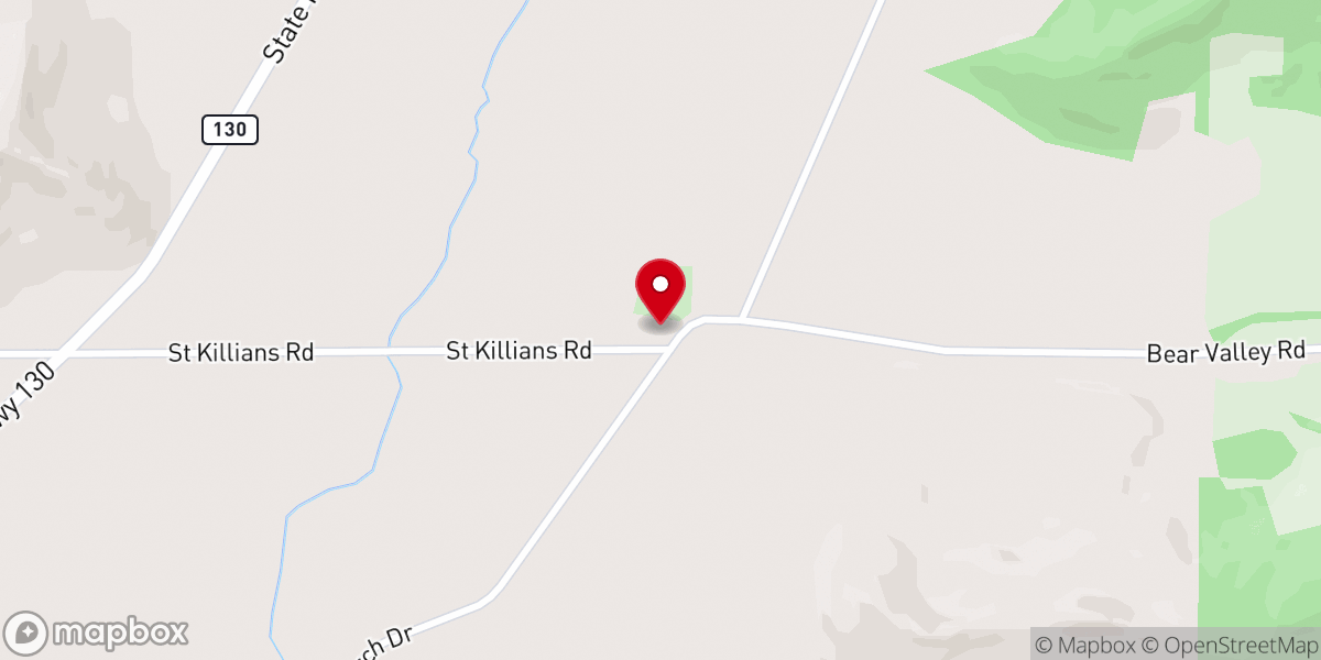 Map showing location of St. Kilian Catholic Church, Bear Valley, Wisconsin