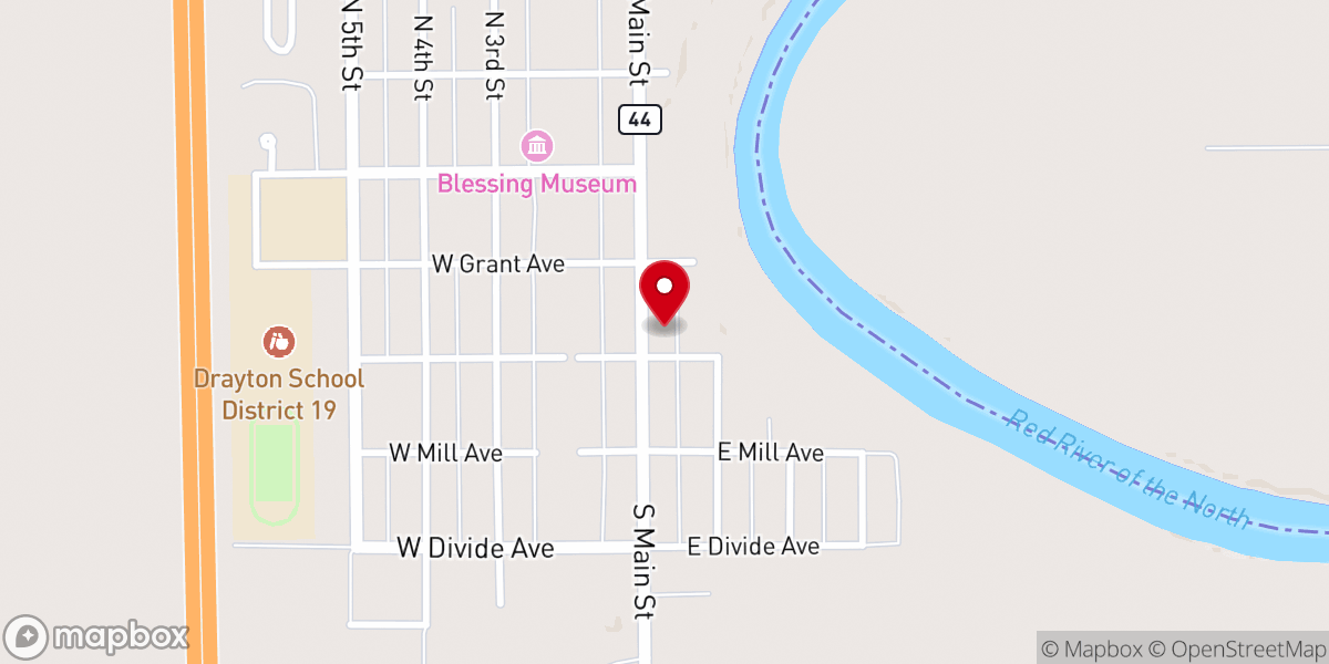 Map showing location of Drayton Lutheran Church