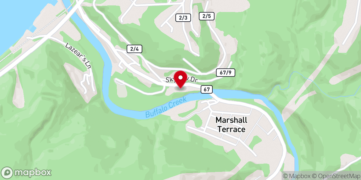 Map showing location of Wellsburg First Church of God