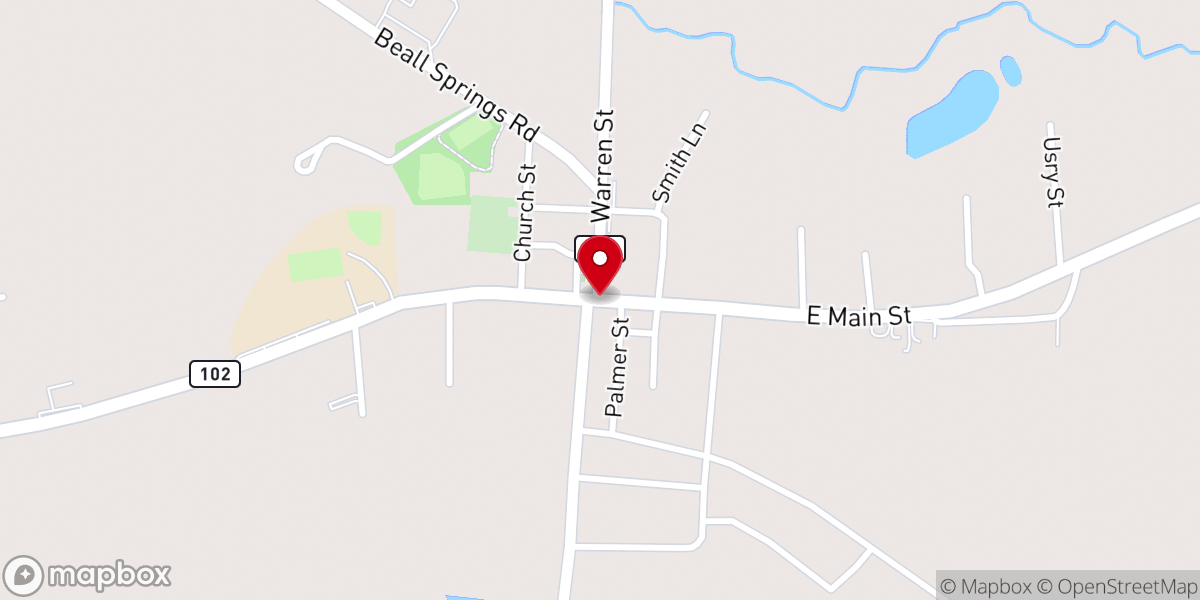 Map showing location of Baptist Church