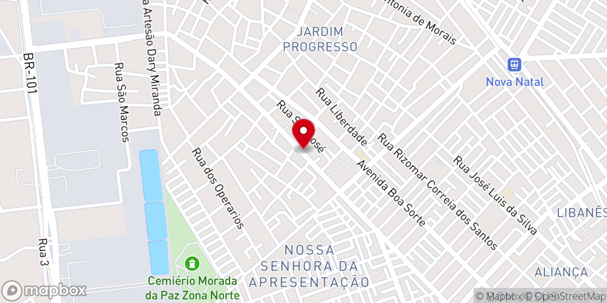 Map showing location of UNIVERSAL JARDIM PROGRESSO