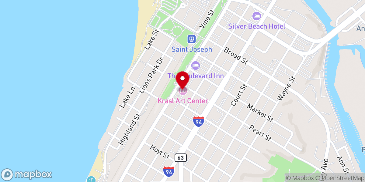 Map showing location of Krasl Art Center