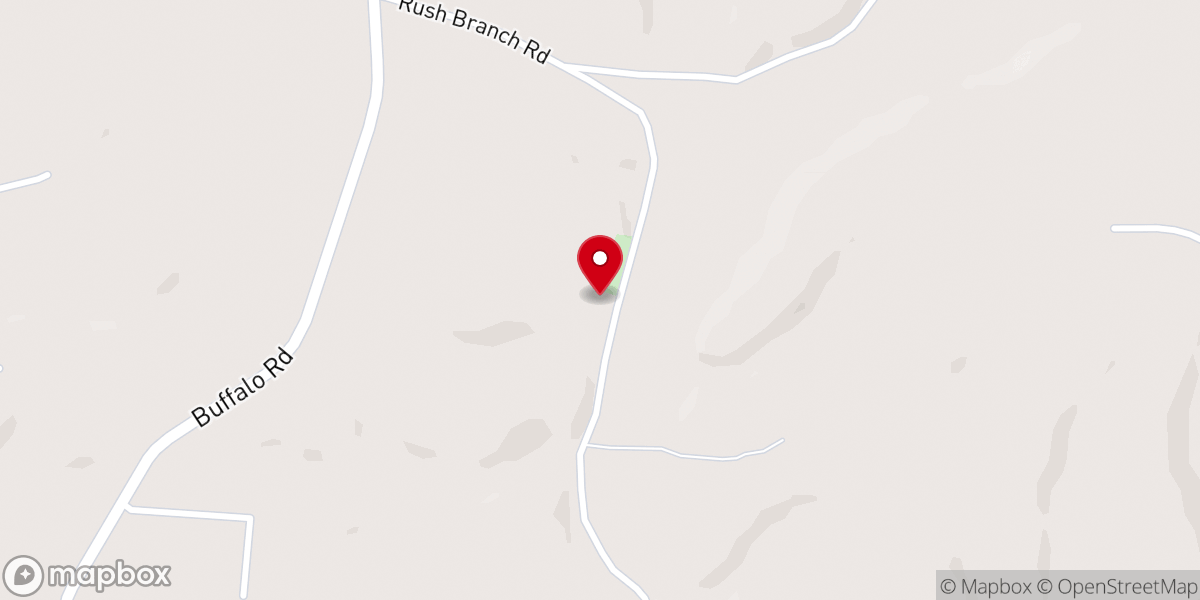 Map showing location of Grinders Creek Church