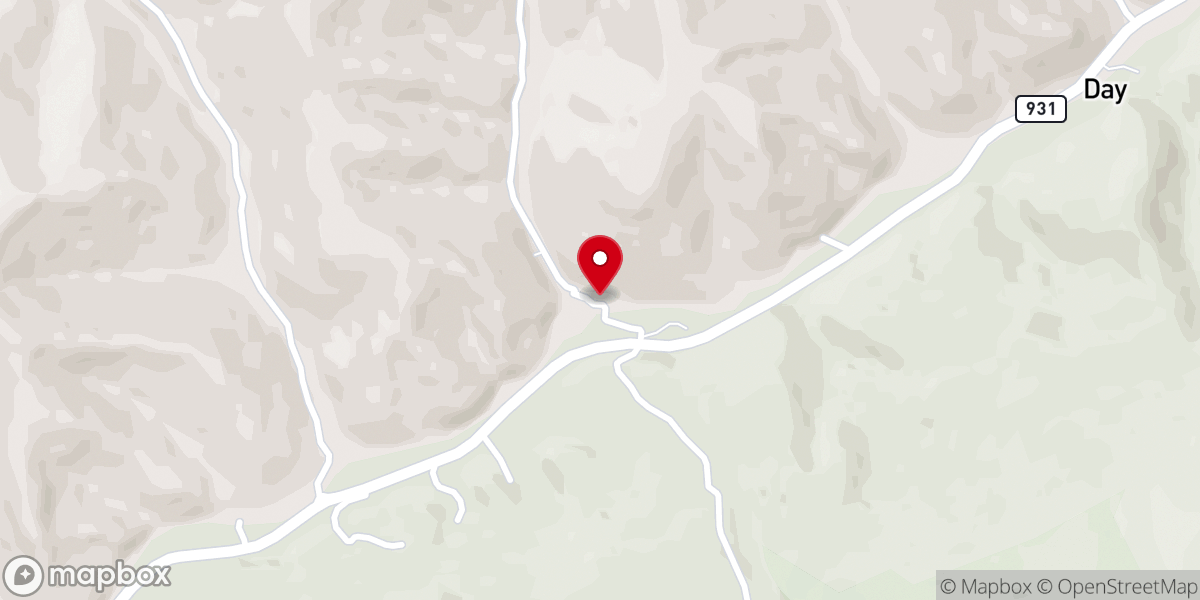 Map showing location of Big Cowan Church