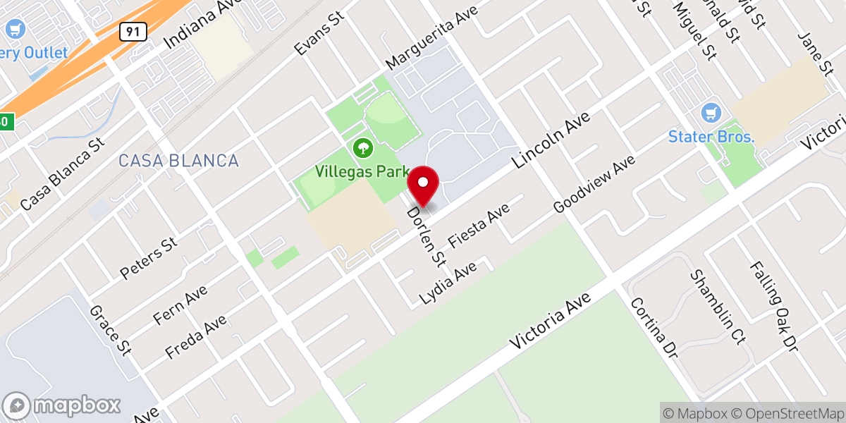 Map showing location of Lincoln Avenue Church of Christ