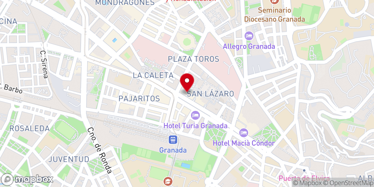 Map showing location of Parroquia de San Juan de Letrán de Granada