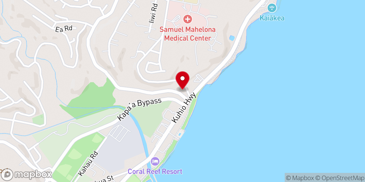 Map showing location of Kapaa Jodo Mission