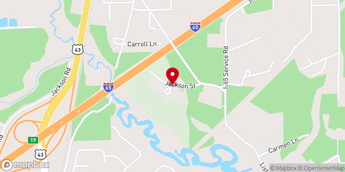 Map showing location of Creola Church