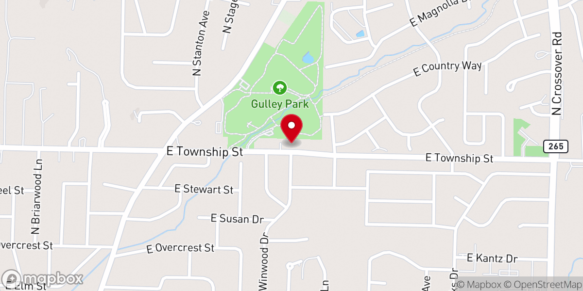 Map showing location of Township Baptist Church